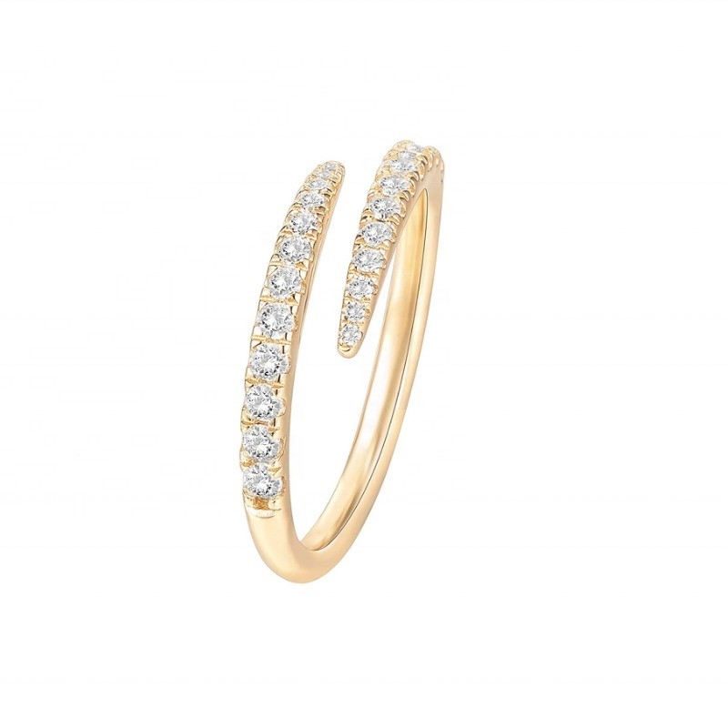 14K Gold Plated Cubic Zirconia Open Twist Eternity Band Ring ECO Friendly