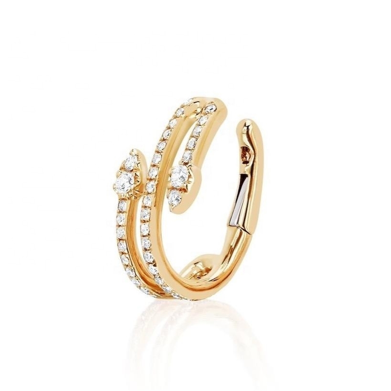 Diamond Teardrop Twist Ear Cuff in 925 Sterling Silver for Wedding Plating Options