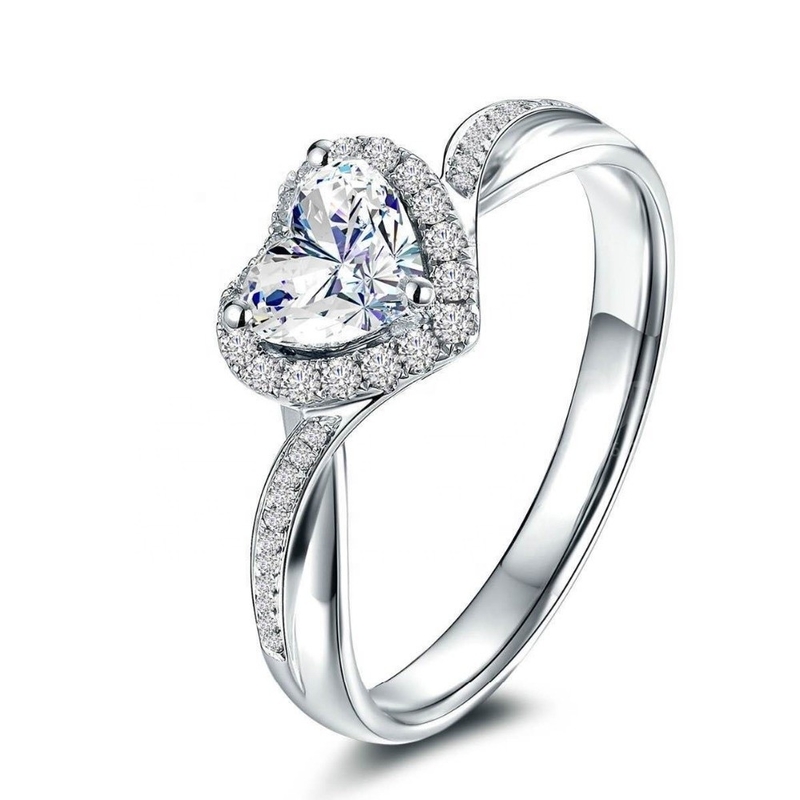 Heart Delicate Weeding Rings 925 Sterling Silver Jewelry for Women Fashion Accessories