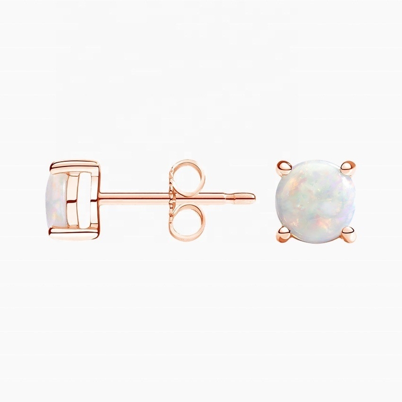 Wholesales White Opal 925 Sterling Silver Stud Earrings for Women's Jewelry