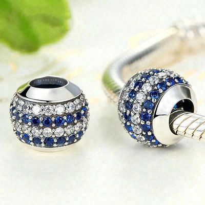 الأزياء الأبيض والأزرق CZ 925 الفضة الفاخرة صنع المجوهرات الملحقات