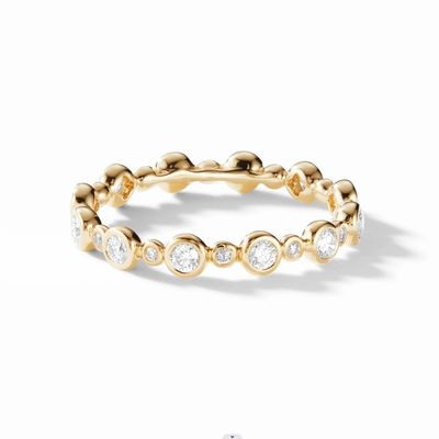 الكلاسيكيات زيركون عصابة الخلود المجوهرات المصفوفة بالذهب US Size 10 Clear CZ Ring