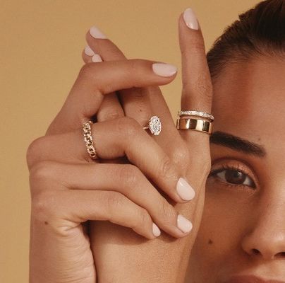 مايكرون باف CZ 18K زيت مغلفة سلسلة التراص الرابطة 925 الفضة السترلينج خواتم النساء