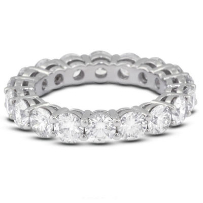 925 الفضة الفاخرة 4mm CZ Eternity Band حلقة صديقة للبيئة