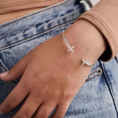 البراغيث الزركونية 925 الفضية الذهبية البراغيث الصليبية 18K البراغيث الذهبية