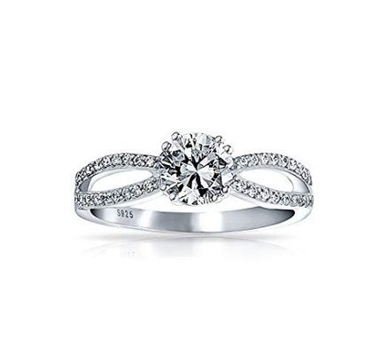 حلقة 925 الفضة الستيرلينج ميكرون بيف الذهب الأبيض المطلي للنساء الزفاف الخطوبة الزوجين