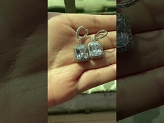 925 الفضة العالية نوع المادة العالية البيع الأقراط العروسية المصفوفة بالذهب الأبيض