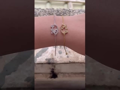 أساور الفيل الفضي 925 مع تقنية الإدراج المجهري والماس الأبيض